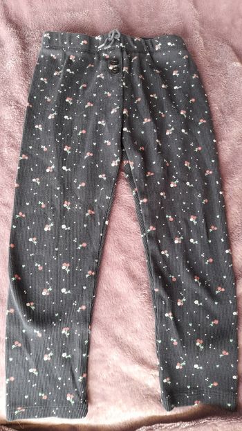 Legging côtelé fleuri