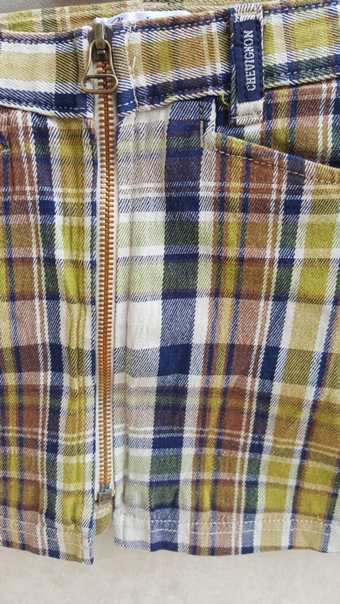 Jupe multicolore marron bleue zippée Chevignon taille 5 ans - photo numéro 2