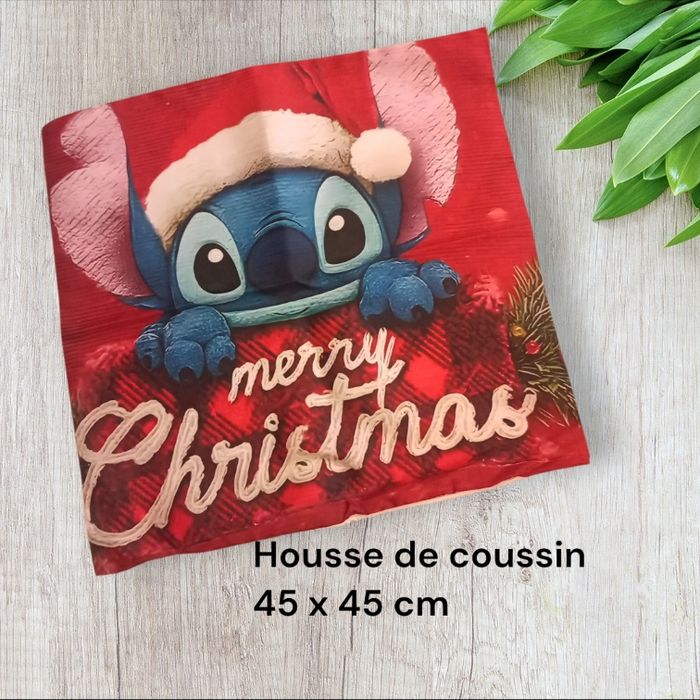 Housse de coussin stitch Disney noël