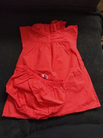 Ensemble robe et boomer assorti rouge