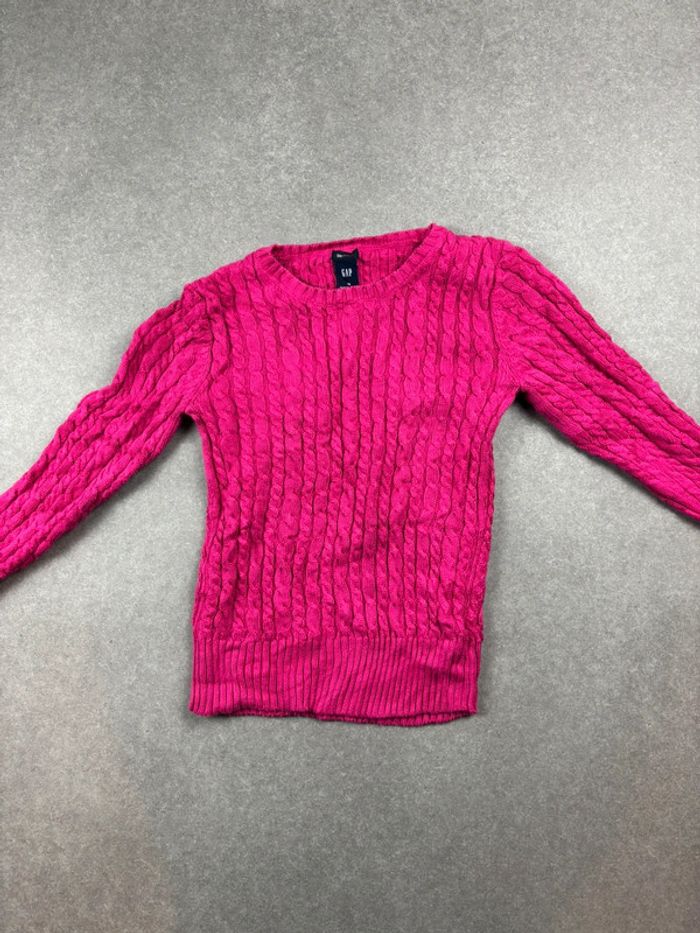 Pull torsadé cable knit rose GAP vintage