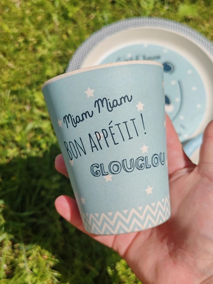 Set de vaisselle enfant panda bleu - photo numéro 3