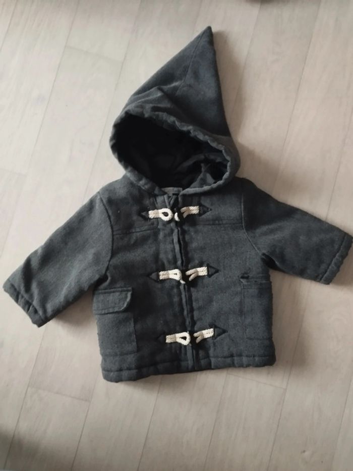Manteau garçon gris capuche 6mois