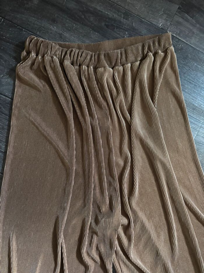 Pantalon fluide femme taupe cotelé XL - photo numéro 4