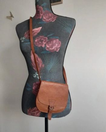 Sac bandoulière camel caramel vintage