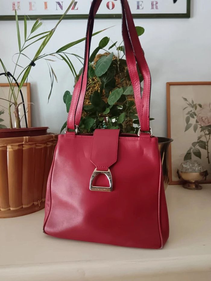 Sac Lancel cuir rouge vintage - photo numéro 2