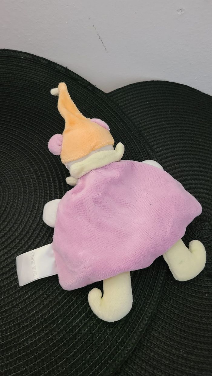 Doudou Auchan Ours Violet bonnet orange Plat - photo numéro 3