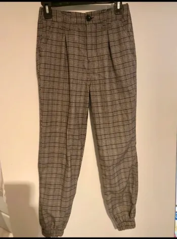 Pantalon tailleur décontracté à carreaux - T36