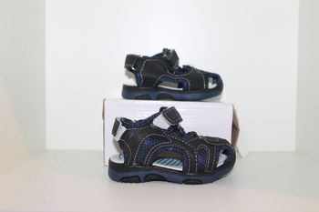 jolie sandales nus pieds noire et bleue 25