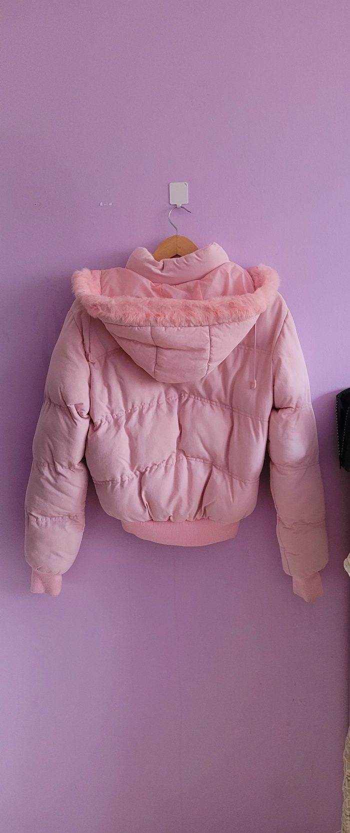 Doudoune rose clair avec capuche - photo numéro 2