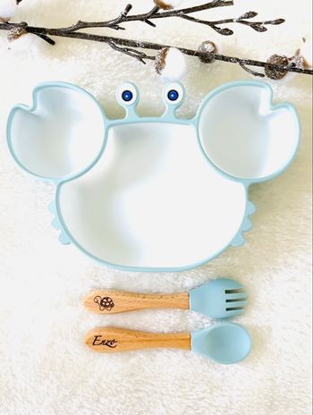 Assiette en silicone bébé personnalisé