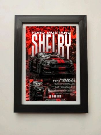 Cadre photo avec une photo d'une Ford mustang Shelby 
