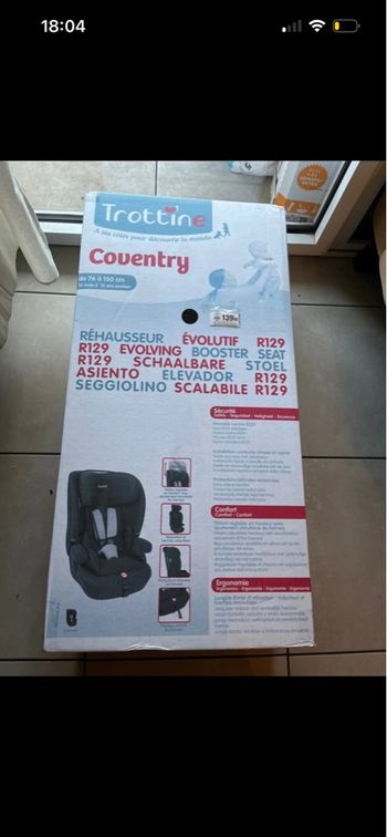 Siège auto évolutif trottine neuf