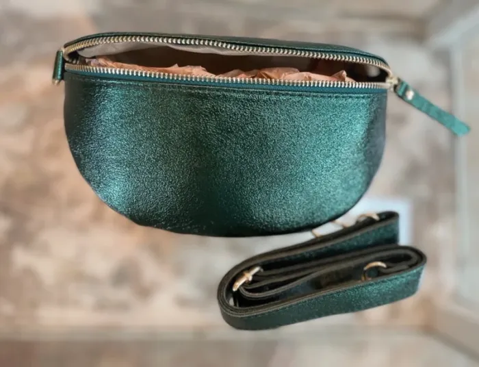 Sac banane cuir vert sapin - photo numéro 8