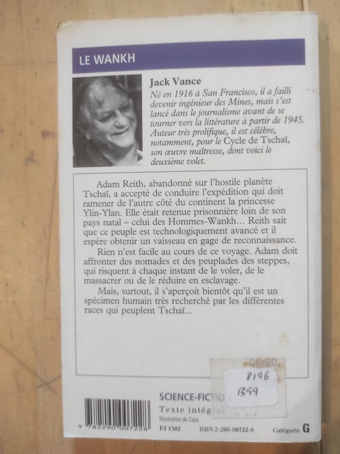 Le Wankh Jack Vance J'ai Lu SF 1999 - photo numéro 3