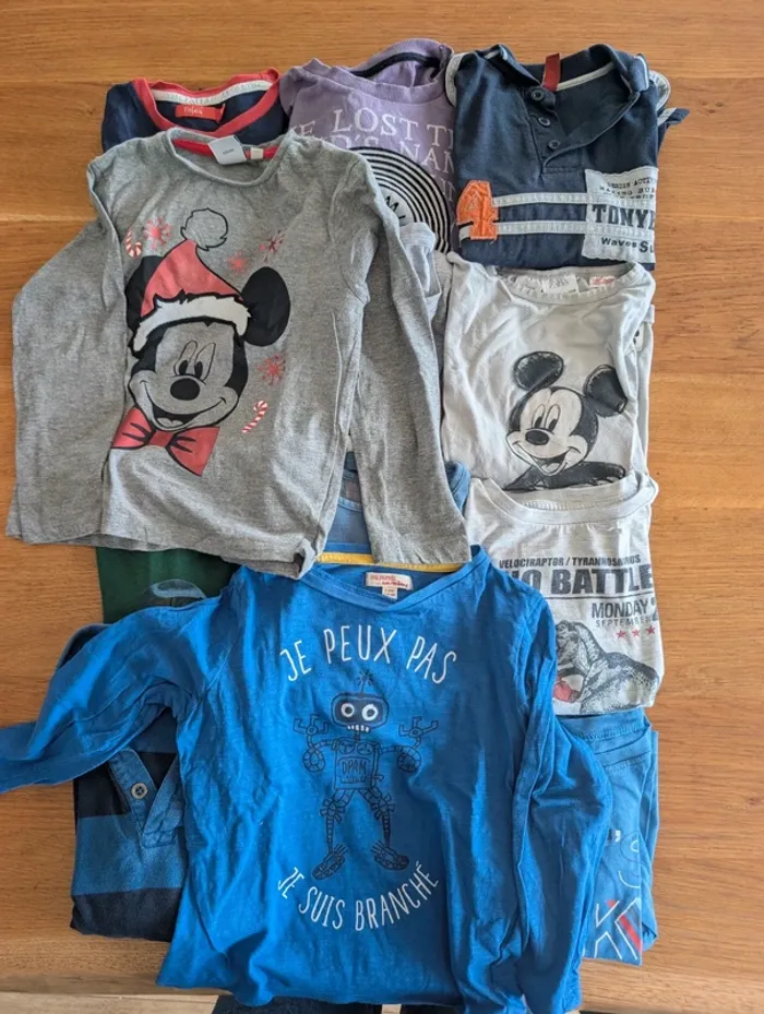 Lot 12 tee-shirts manches longues 5 ans garçon - photo numéro 2