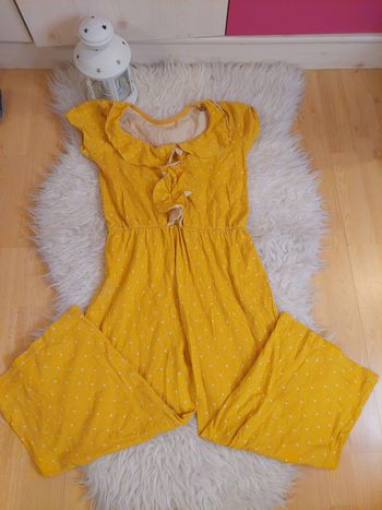 Combinaison pantalon jaune à pois blancs Lefties fille 9/10 ans TBE ☀️