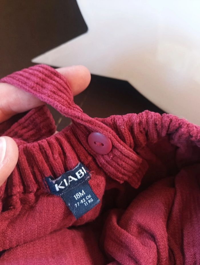 Robe velours avec bretelles Fille 18 mois Kiabi - photo numéro 3