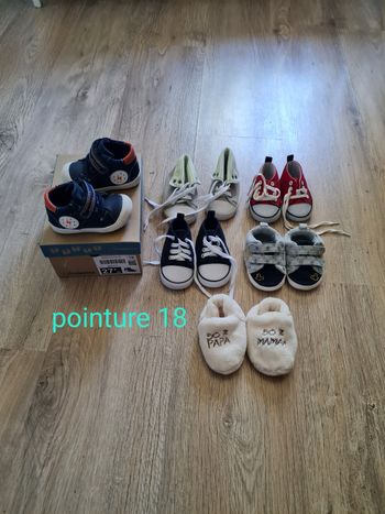 Lot 6 paires chaussures, chaussons pointure 18