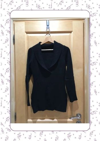 Pull long col V camaïeu