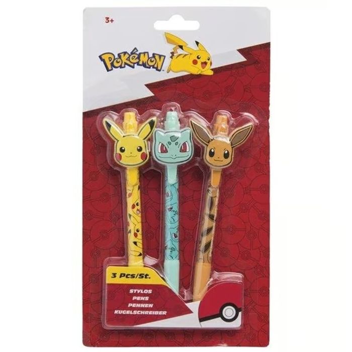 POKEMON - Pack 3 stylos