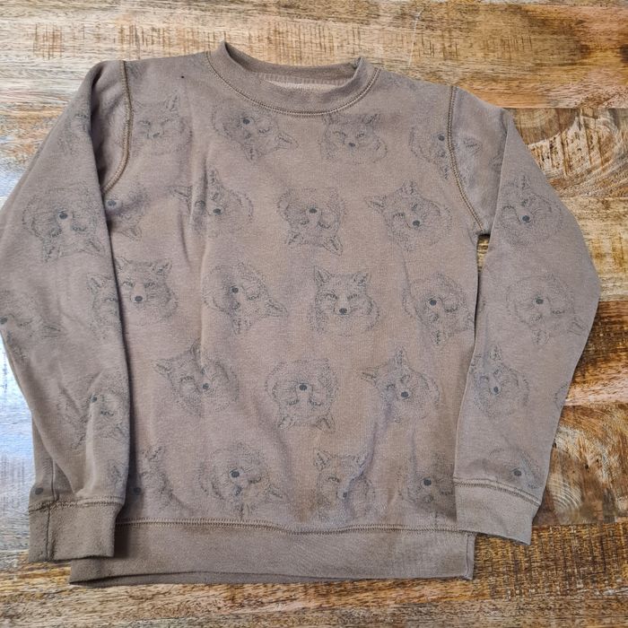 Pull marron motif loup 12 ans 152cm - photo numéro 4