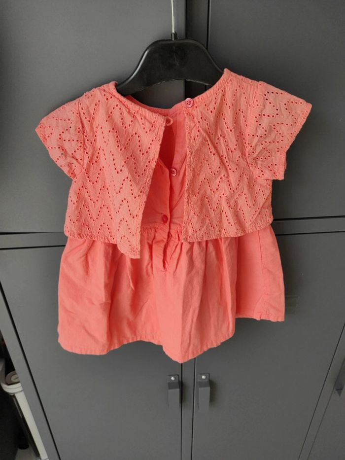 Robe de cérémonie d'été corail Cadet Rousselle 12 mois - photo numéro 4