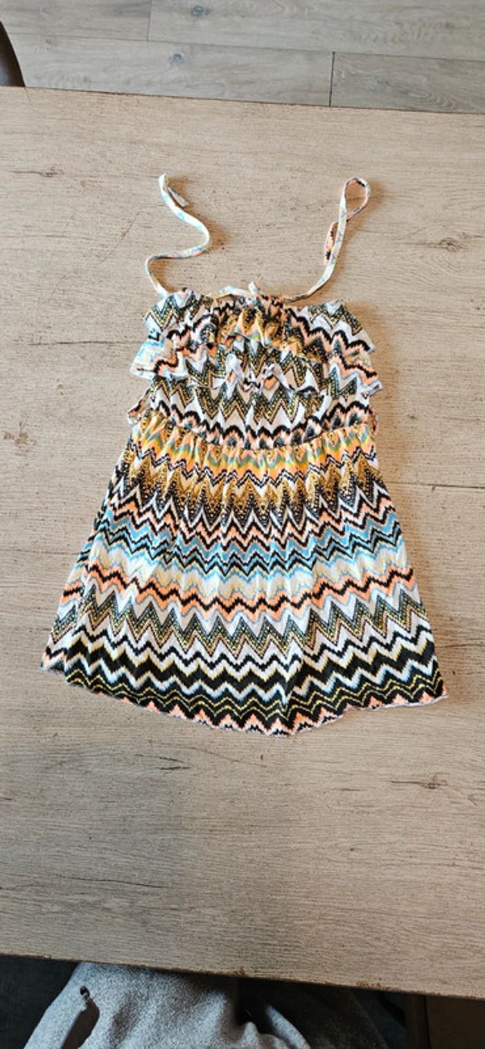 Robe d été colorée, à bretelle, et volants, Made in Italy, 8 ans - photo numéro 2