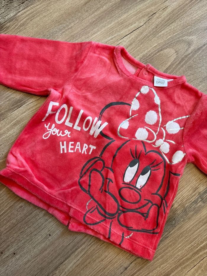 Pyjama 2 pièces rose Minnie Disney 12 mois - photo numéro 3