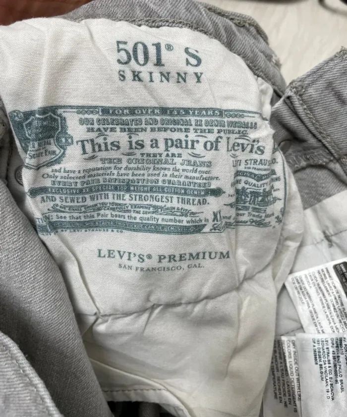 Jeans Grey Levi's 501 Skinny Women's US W26 x L28 - photo numéro 18