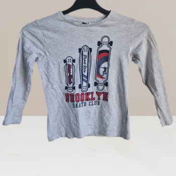 Magnifique t-shirt à manches longues gris - Tape à l'œil - Taille 8 ans