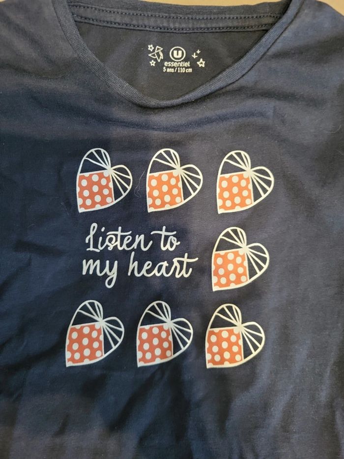Tee shirt fille 5 ans ,U essentiel - photo numéro 2