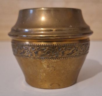 Mini cache-pot en laiton doré vintage
