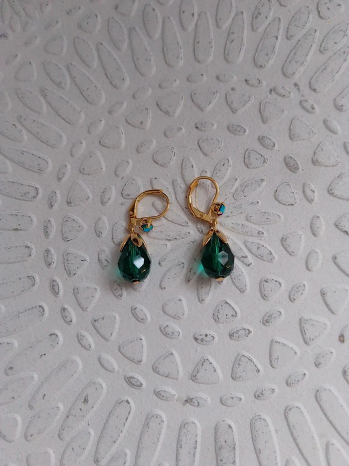 Boucles d'oreilles élégantes gouttes à facettes - photo numéro 5