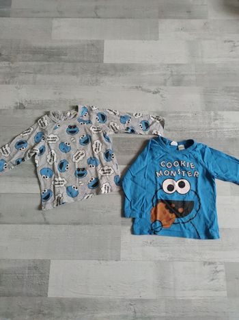 Lot 2 tee-shirt cookie monster