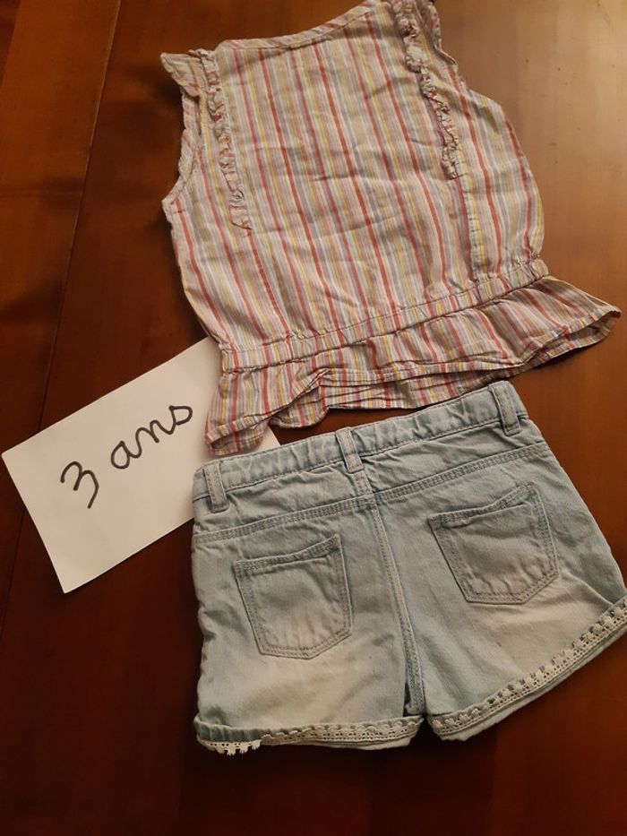Lot fille 3ans short Zara et top - photo numéro 2