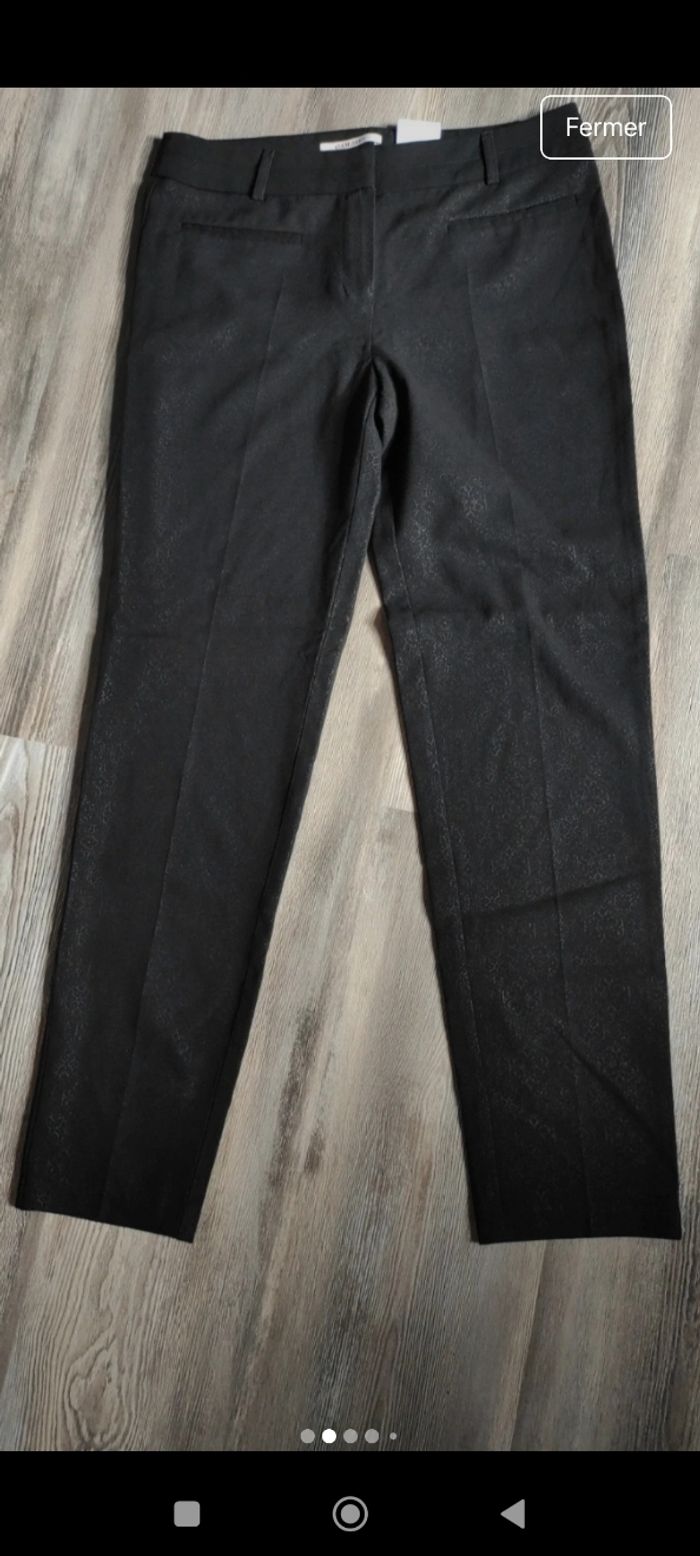 Pantalon noir avec motifs Camaïeu femme comme Neuf taille 38 - photo numéro 3