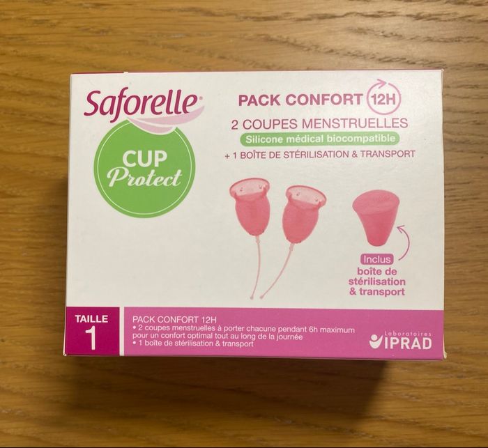 NEUF Saforelle pack de 2 coupes menstruelles Taille 1 - photo numéro 2