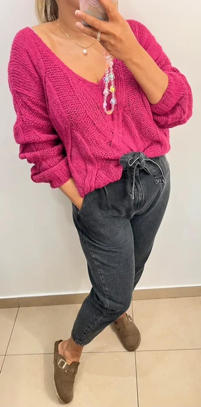 Pull Col V Torsadé Made In Italy - photo numéro 6