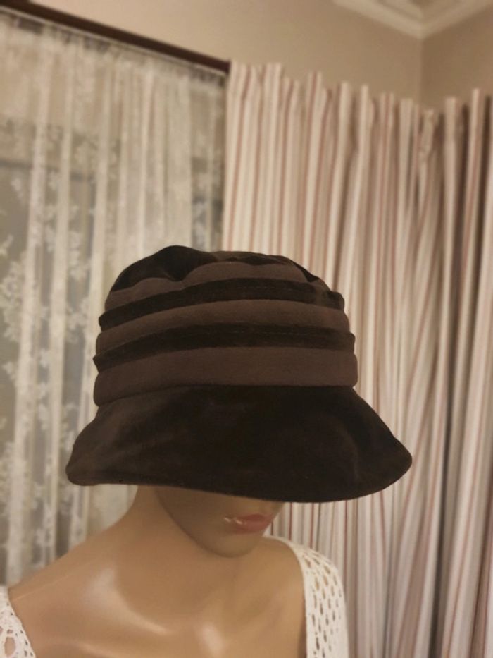 Chapeau marron laine/coton taille M - photo numéro 3