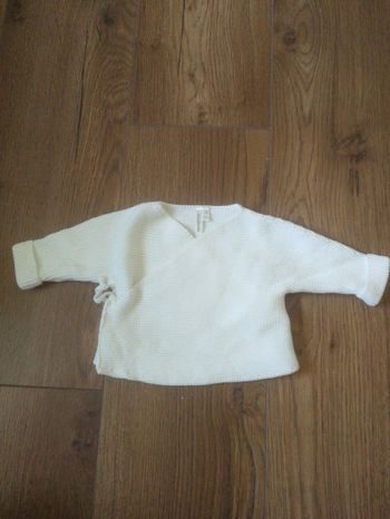 Gilet cache cœur  1 mois en coton