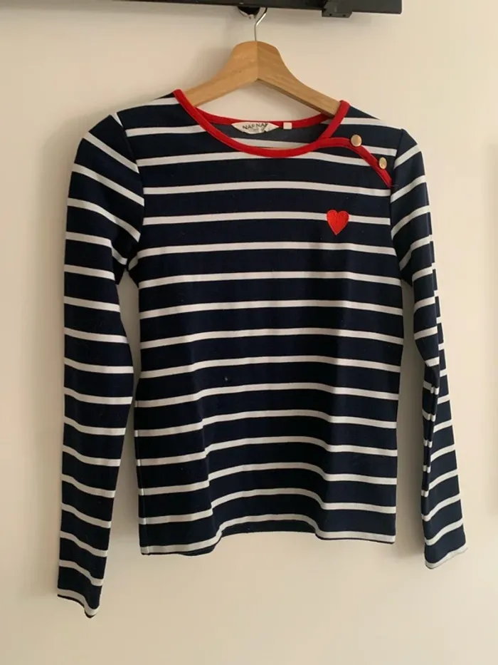 T shirt marinière Naf Naf manches Longues