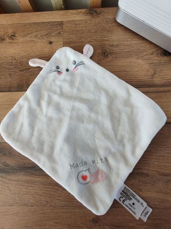  souris plate tex rose et blanc