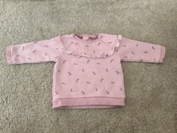 Sweat chaud rose avec petite fleurs - 9 mois - orchestra