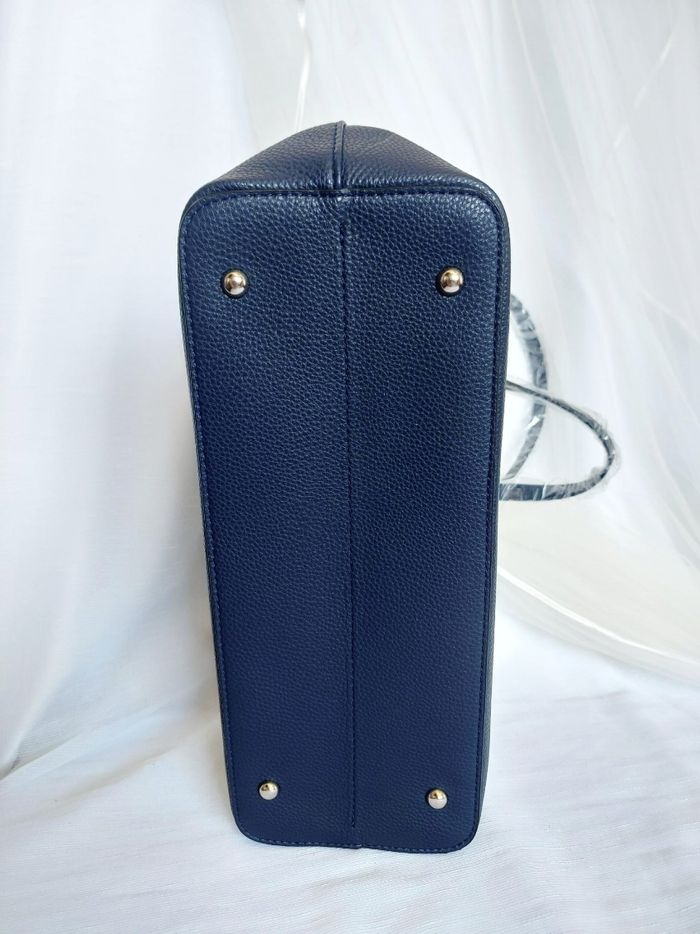 Sac cabas souple pompon bleu marine - photo numéro 9