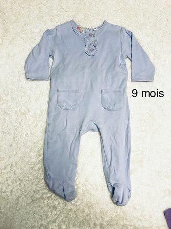 Pyjama dors-bien coton parme 9m