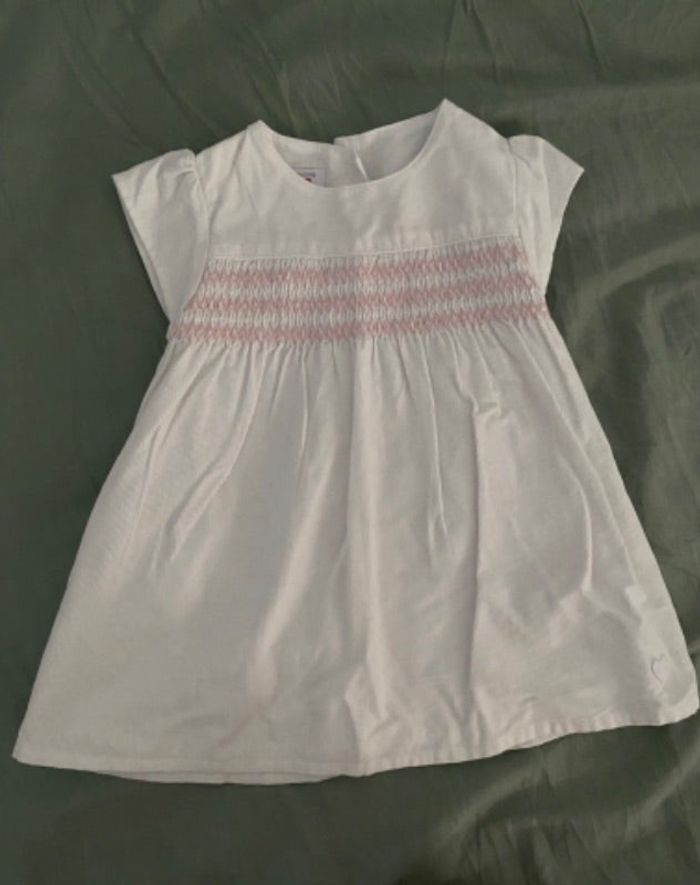 Robe blanche velours 9 mois