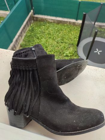 Bottines daim à franges