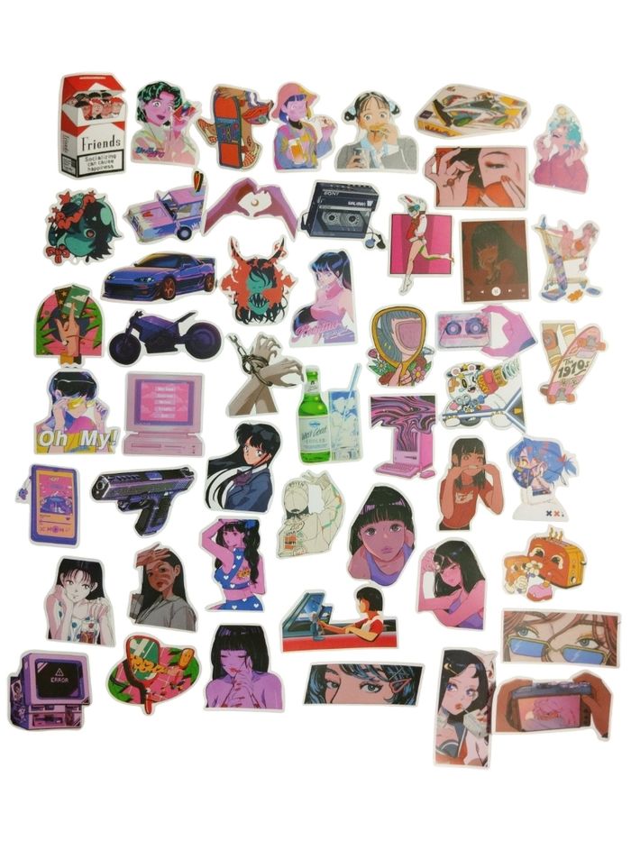 Set 50 stickers autocollants City Pop Girls