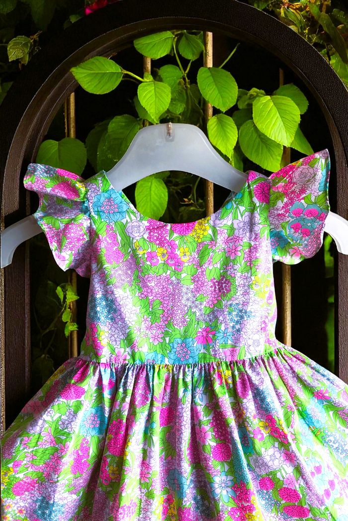 JACADI - 2P BÉBÉ FILLE IMPRIMÉ LIBERTY, TONS FLASHIES, VOLANTS & BAS ÉVASÉ 6M - photo numéro 5